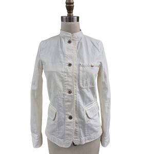 Ines De La Fressange Paris winter white denim Utility acket  Sz XS Unisex